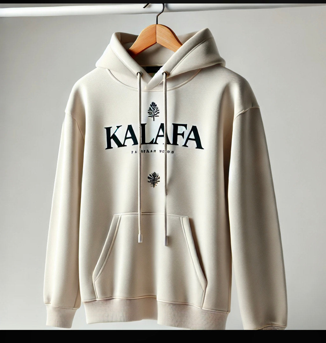 Kalafa "Vision and Proud" Beige Hoodie designed by Ibrahima Bah