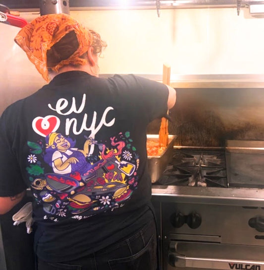 7th Street Burger x EVLovesNYC "We'll Keep Cooking" Collab Black T