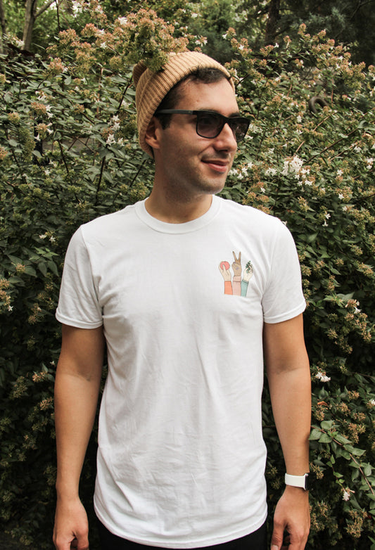 Short sleeve white cotton t-shirt - Men