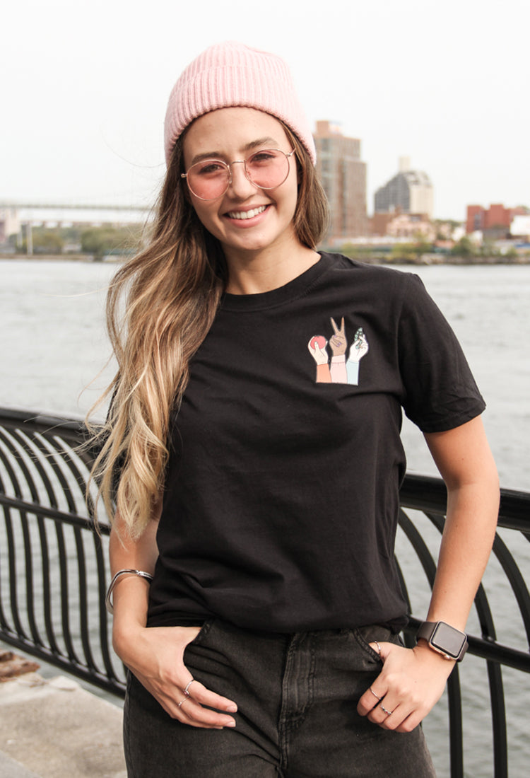 EV Loves NYC Short Sleeve Black T-Shirt - Women's Fit