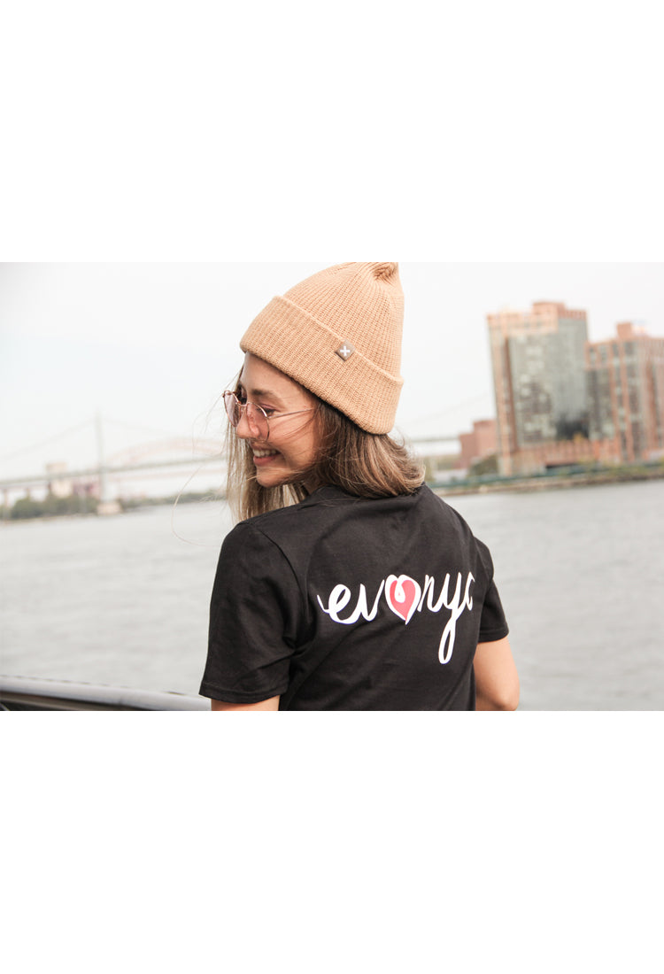 EV Loves NYC Short Sleeve Black T-Shirt - Women's Fit