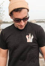 Load image into Gallery viewer, Short sleeve black cotton t-shirt - Men
