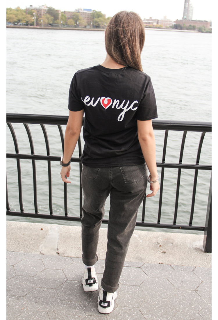 EV Loves NYC Short Sleeve Black T-Shirt - Women's Fit